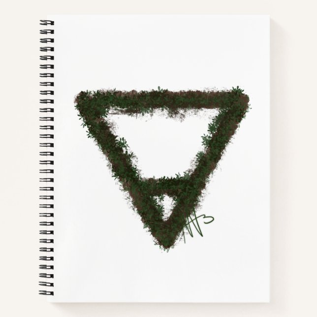 Rocky Earth Element Alchemy Symbol Spiral Notebook (Front)