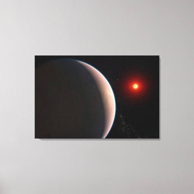 Rocky Exoplanet Gj 486 B Orbiting A Red Dwarf Star Canvas Print (Front)