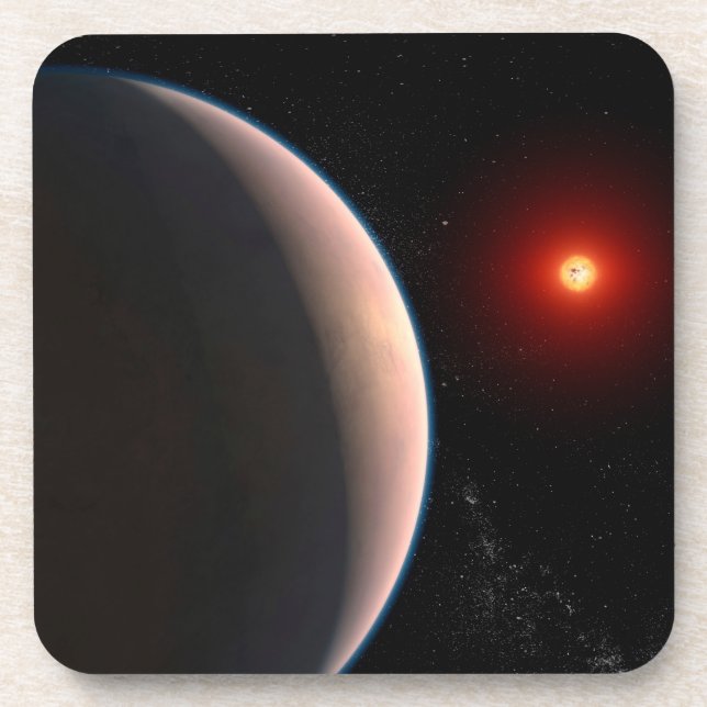 Rocky Exoplanet Gj 486 B Orbiting A Red Dwarf Star Coaster (Front)