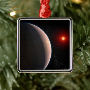 Rocky Exoplanet Gj 486 B Orbiting A Red Dwarf Star Metal Tree Decoration