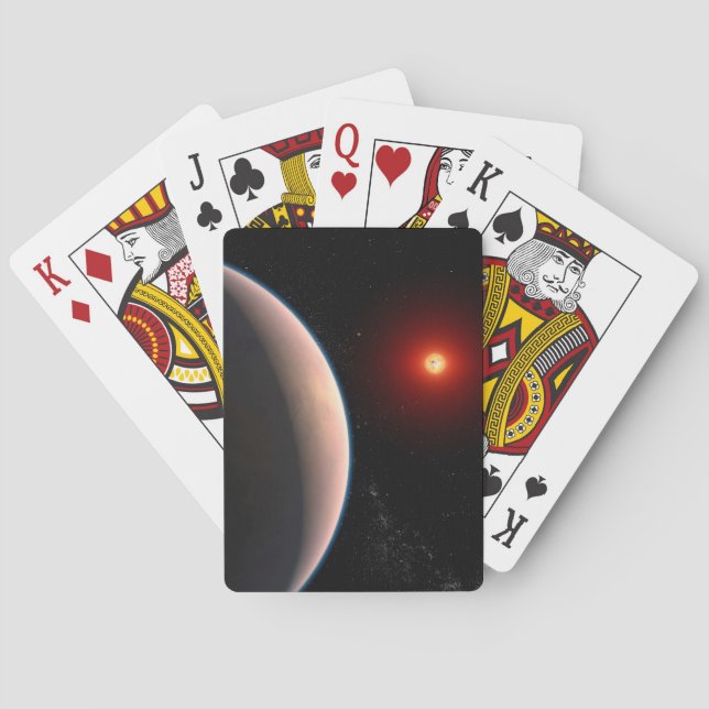 Rocky Exoplanet Gj 486 B Orbiting A Red Dwarf Star Playing Cards (Back)