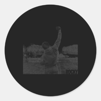 Rocky Fist Raise Grey Scale Movie Classic Round Sticker