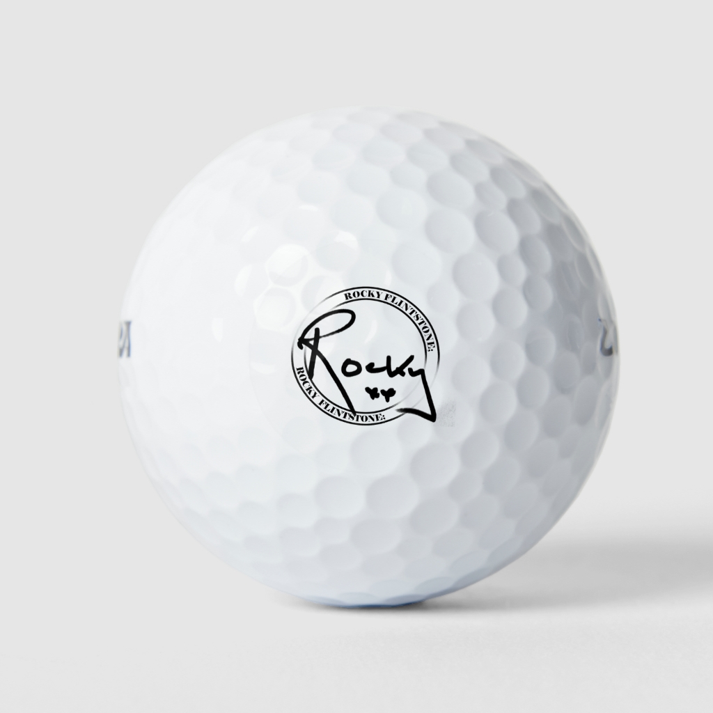 Rocky Flintstone signature golf ball
