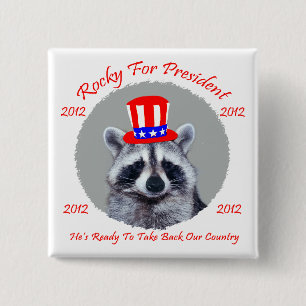 Rocky For President Square Botton 15 Cm Square Badge