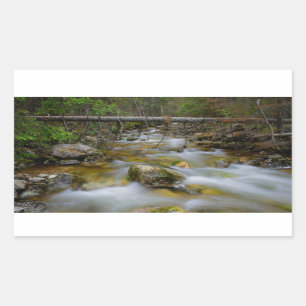 Rocky forest creek rectangular sticker