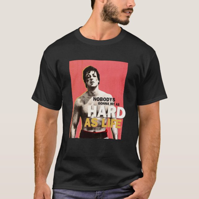 Rocky Hit As Hard As Life T-Shirt (Front)