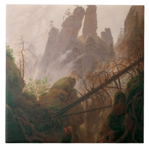 Rocky Landscape in the Elbe Sandstone Mountains Tile