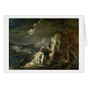Rocky Landscape with a Huntsman and Warriors (oil