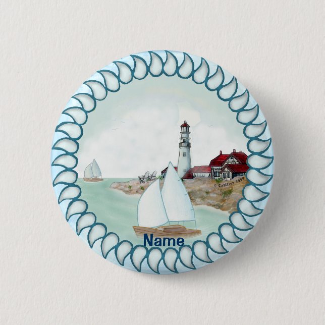 Rocky Lighthouse  6 Cm Round Badge (Front)