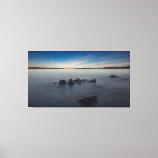 Rocky Morning Long Exposure at Lake Taupo Canvas Print