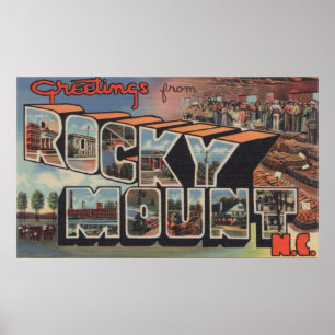 Rocky Mount, North Carolina - Large Letter Scene Poster
