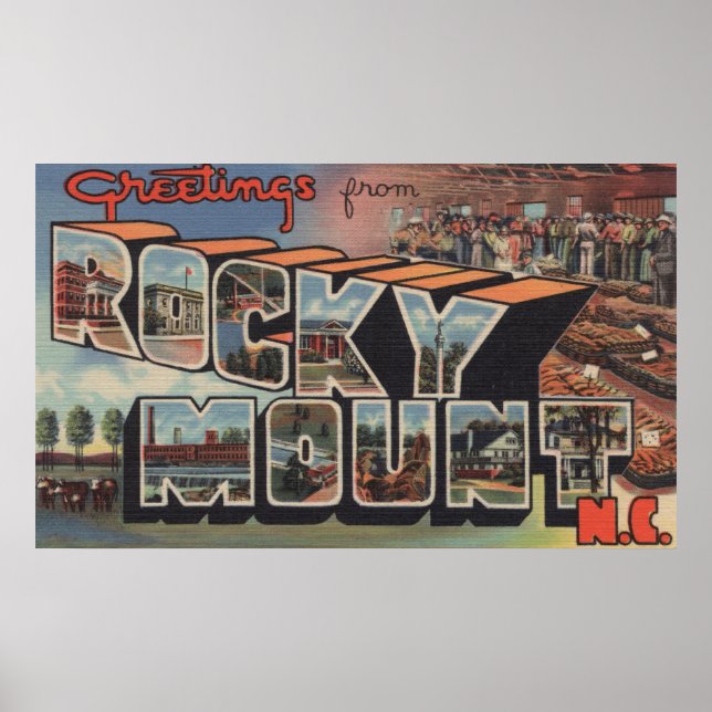 Rocky Mount, North Carolina - Large Letter Scene Poster (Front)