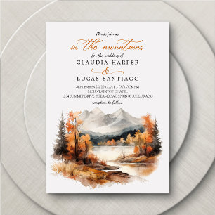 Rocky Mountain Autumn Wedding Invitation