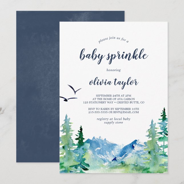 Rocky Mountain Baby Sprinkle Invitation (Front/Back)