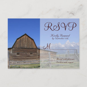 Rocky Mountain Barn Country Wedding RSVP Cards