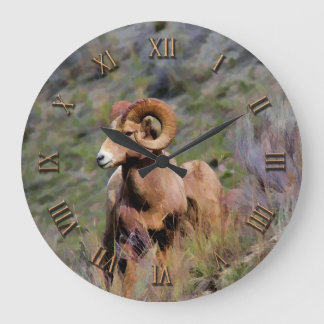 Rocky Mountain Bighorn Sheep Large Clock