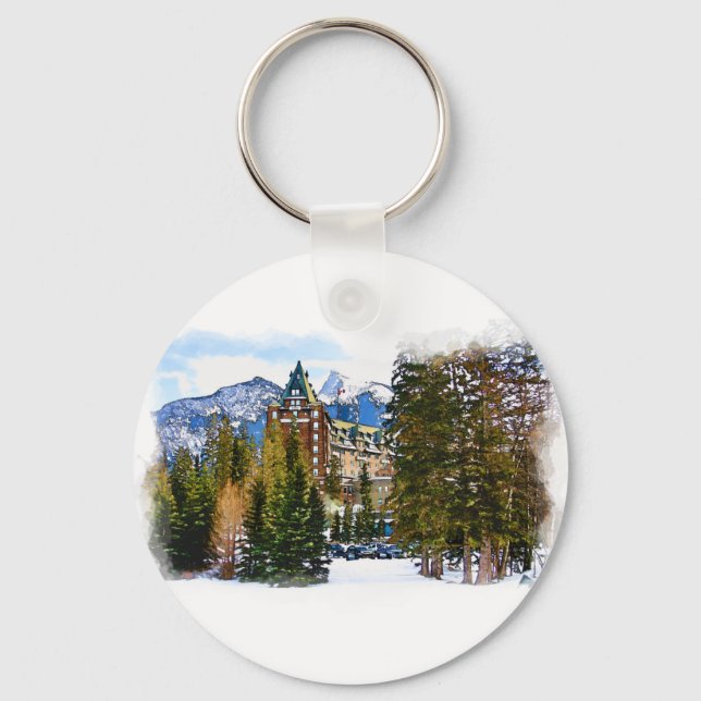 Rocky Mountain Castle - Banff Canada Key Ring (Front)