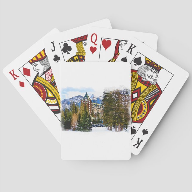 Rocky Mountain Castle - Banff Canada Playing Cards (Back)