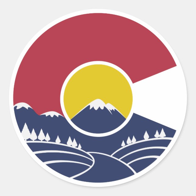 Rocky Mountain Colorado C Classic Round Sticker (Front)