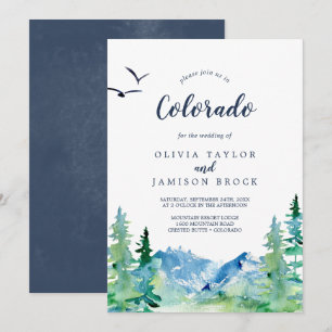 Rocky Mountain Colorado Destination Wedding Invitation
