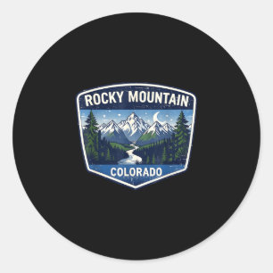 Rocky mountain colorado nature hiking adventure classic round sticker
