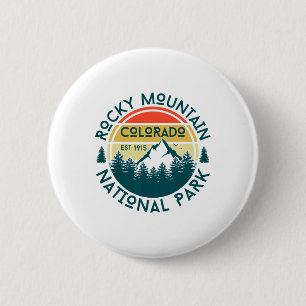Rocky Mountain Colorado Nature Hiking Outdoors Tra 6 Cm Round Badge