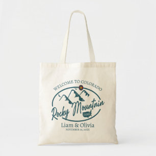 Rocky Mountain Colorado Wedding Welcome Tote Bag