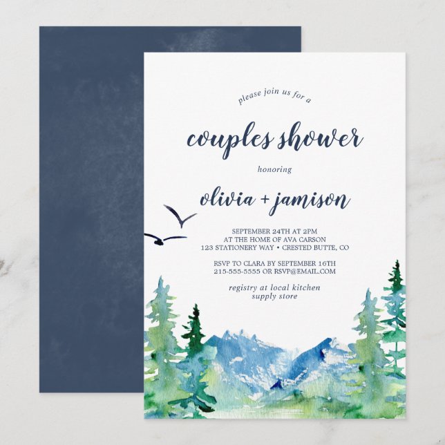 Rocky Mountain Couples Shower Invitation (Front/Back)