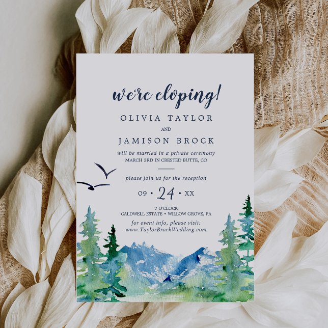 Rocky Mountain Destination Elopement Reception Invitation (Creator Uploaded)