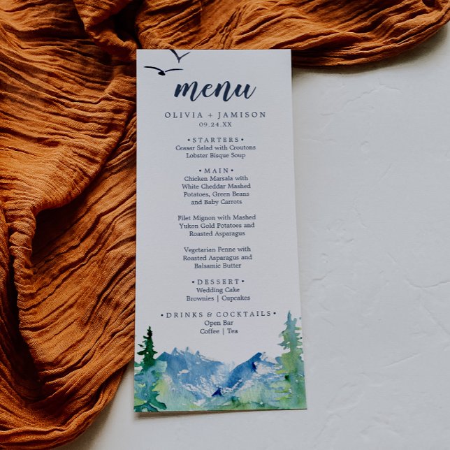 Rocky Mountain Destination Wedding Dinner Menu (Creator Uploaded)