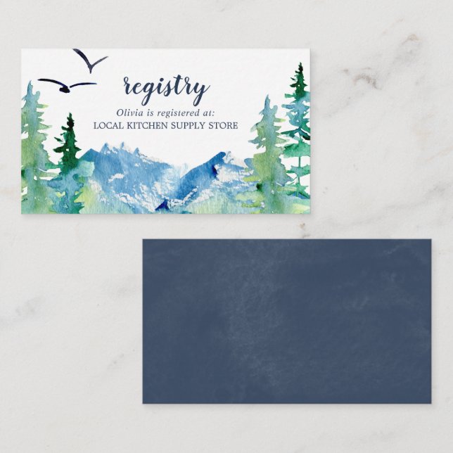 Rocky Mountain Destination Wedding Gift Registry Enclosure Card (Front/Back)