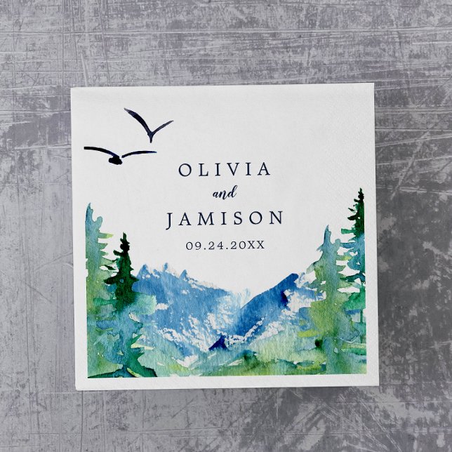 Rocky Mountain Destination Wedding Napkin (Creator Uploaded)