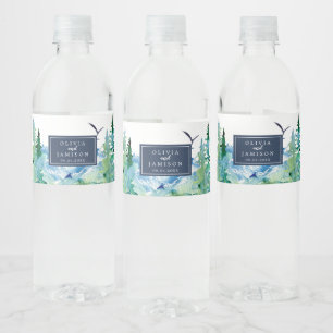 Rocky Mountain Destination Wedding Water Bottle Label