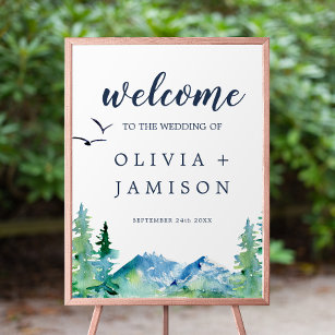 Rocky Mountain Destination Wedding Welcome Poster