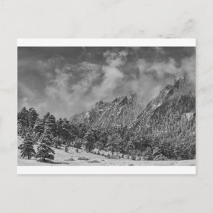 Rocky Mountain Dusting Of Snow Boulder Colorado BW Postcard