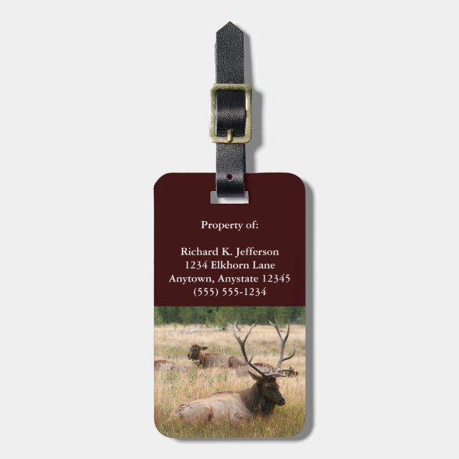 Rocky Mountain Elk Luggage Tag (Front Vertical)