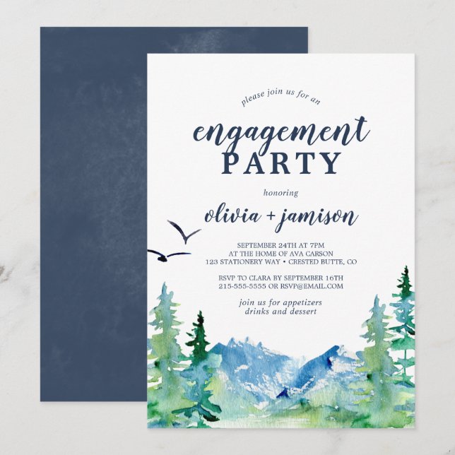 Rocky Mountain Engagement Party Invitation (Front/Back)