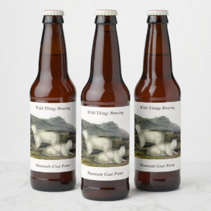Rocky Mountain Goat (Capra Americana by Audubon Beer Bottle Label