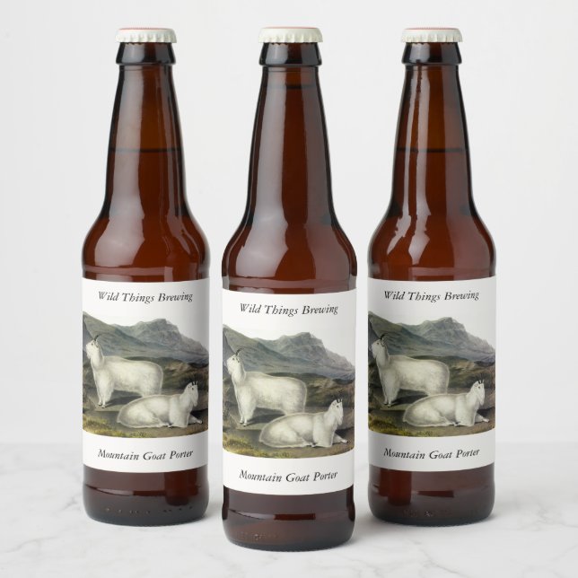 Rocky Mountain Goat (Capra Americana by Audubon Beer Bottle Label (Bottles)