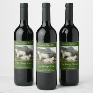 Rocky Mountain Goat (Capra Americana by Audubon Wine Label