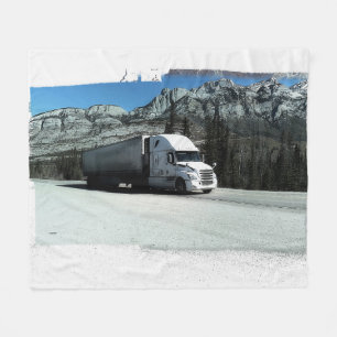 Rocky Mountain Haulier - Freight Truck Driver Fleece Blanket