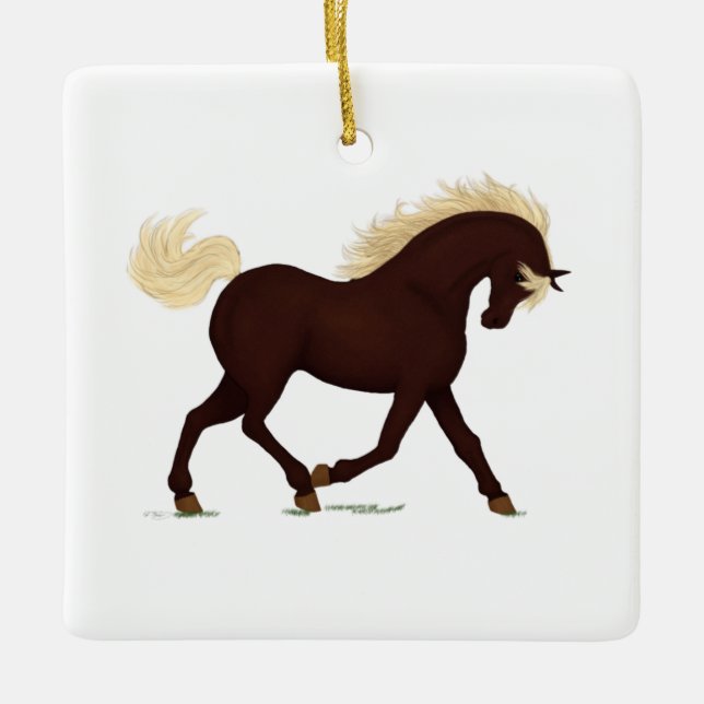 Rocky Mountain Horse Personalised Equine Christmas Ceramic Ornament (Front)