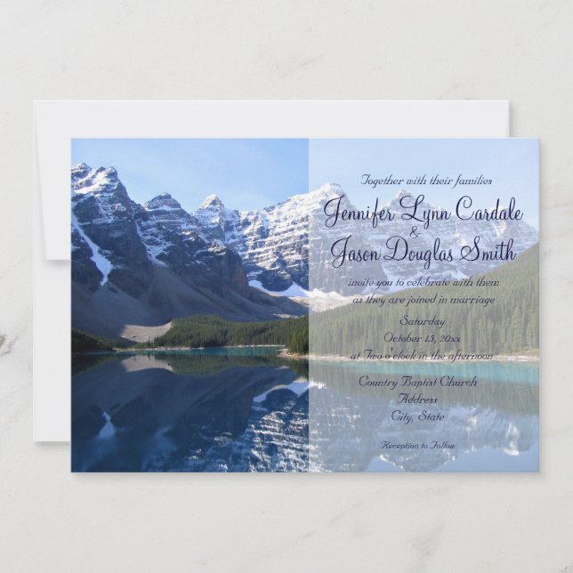 Rocky Mountain Lake Country Wedding Invitations (Front)