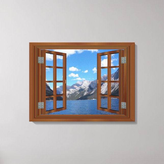 Rocky Mountain Lake Fab Window Canvas Print (Front)