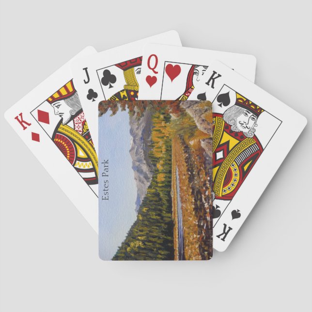 Rocky Mountain Lake in National Park Playing Cards (Back)