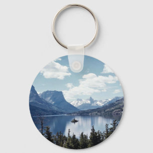 Rocky Mountain lake view, Glacier National Park, M Key Ring