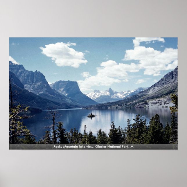 Rocky Mountain lake view, Glacier National Park, M Poster (Front)