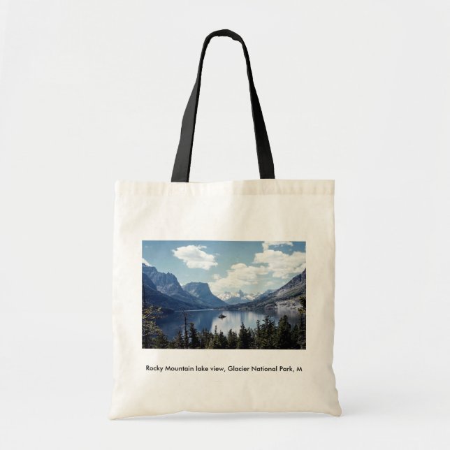 Rocky Mountain lake view, Glacier National Park, M Tote Bag (Front)