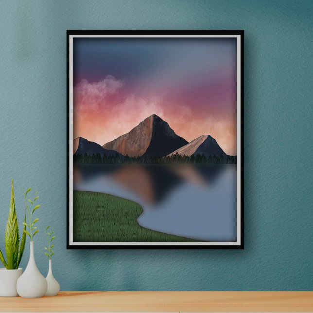 Rocky Mountain Landscape Lake Poster Art Print (Creator Uploaded)