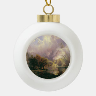 Rocky Mountain Landscape Majestic Scenery Ceramic Ball Christmas Ornament